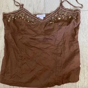 VINTAGE Hollister cotton sequin tank Cami Tank Top Strappy New rare Y2K